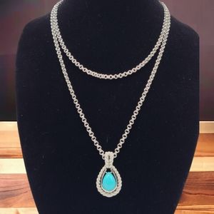 Vintage 1970's Avon Blue Teardrop Necklace